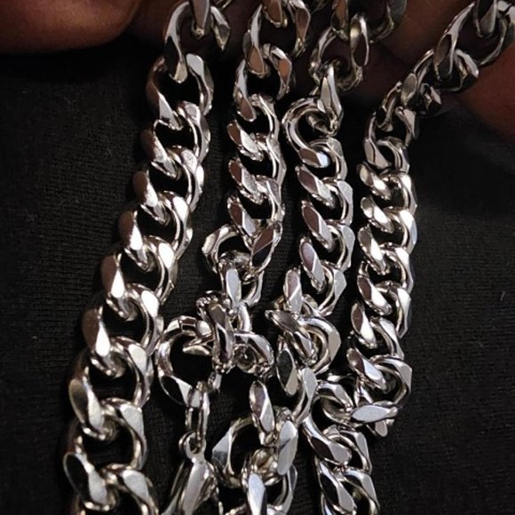 4PK New Big Stainless Cuban Link Steel 11mm Thick Bracelet (Unisex) - Picture 2 of 5